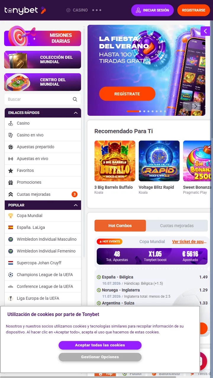 TonyBet — casa de apuestas